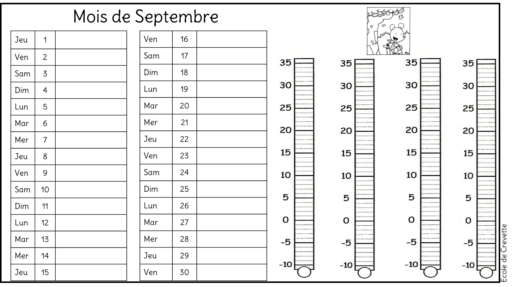 Calendriers Rituels L Ecole De Crevette