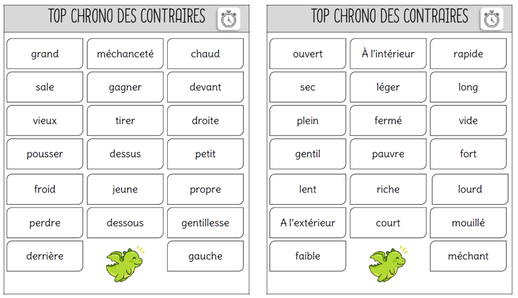 Jeux Autour Des Contraires – L Ecole De Crevette